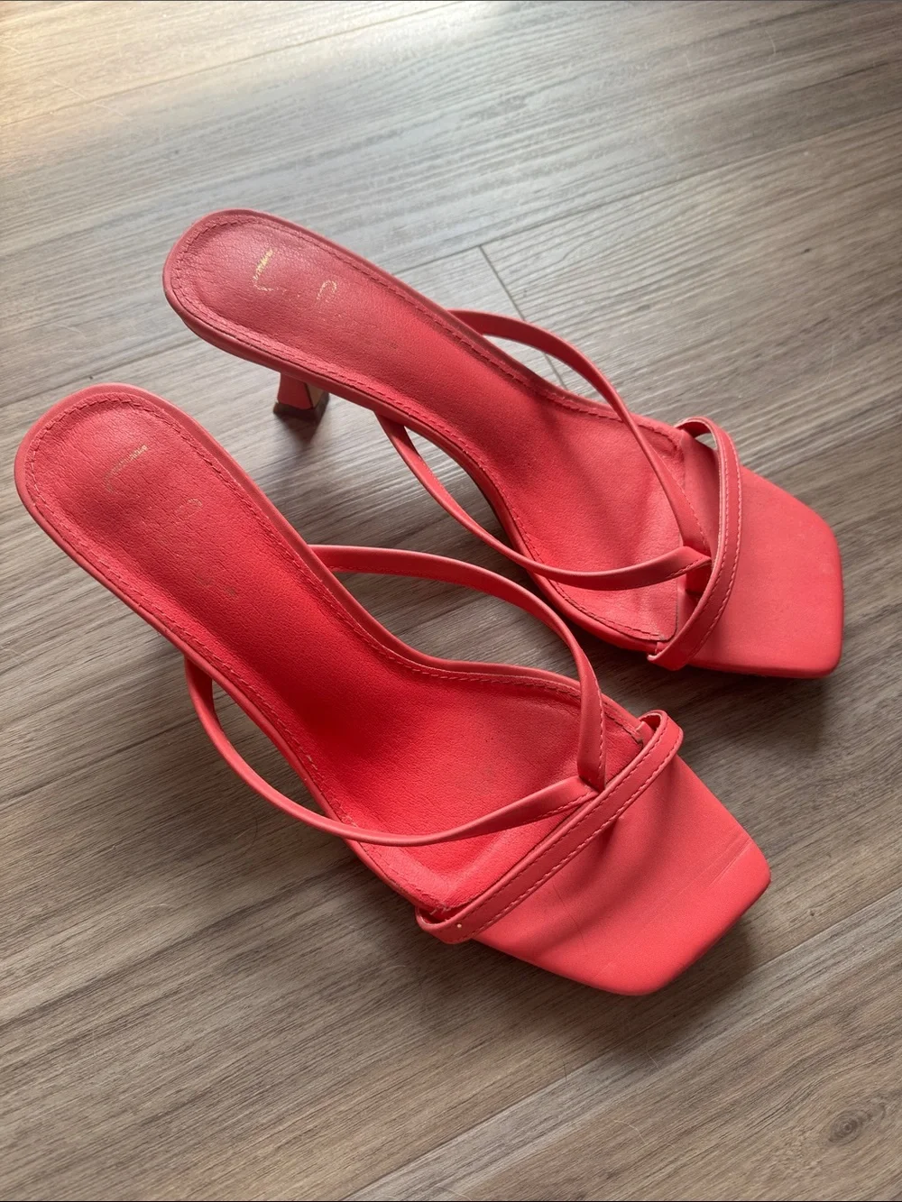 Lulu's Strappy Red Square-Toe Heeled Sandals